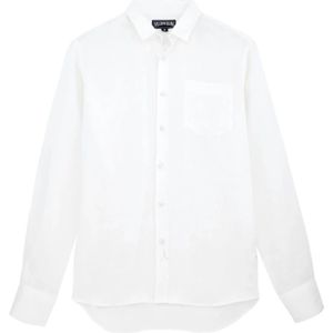 Vilebrequin, Heren, Overhemden, Wit, Maat: S Linnen,