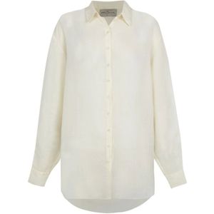 Cortana, Dames, Blouses & Shirts, Beige, Maat: 2XS Zijde,