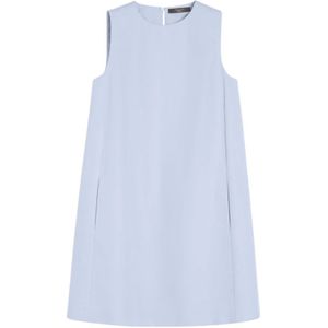 Weekend Max Mara, Dames, Jurken, Blauw, Maat: XS Linnen,