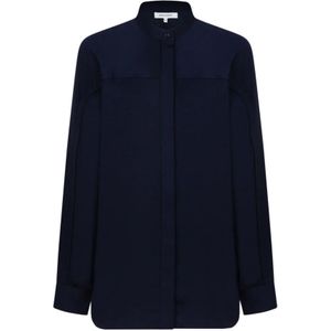 Maison Kitsuné, Dames, Blouses & Shirts, Blauw, Maat: XS Poliester,