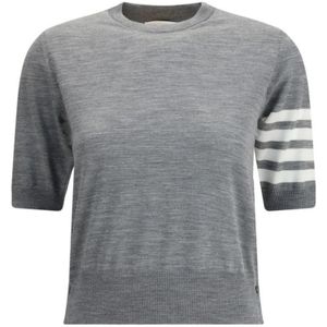Thom Browne, Dames, Truien, Grijs, Maat: S Wol,