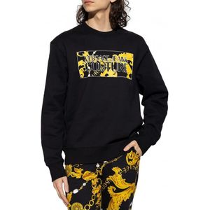 Versace Jeans Couture, Heren, Sweatshirts & Hoodies, Zwart, Maat: S Katoen,