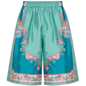 Versace, Heren, Korte broeken, Blauw, Maat: XL Zijde,