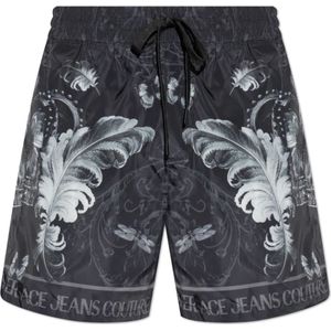 Versace Jeans Couture, Heren, Korte broeken, Zwart, Maat: M Poliester,