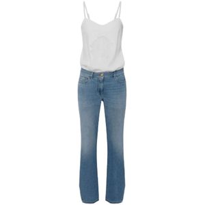 Elisabetta Franchi, Dames, Jumpsuits & Playsuits, Veelkleurig, Maat: XS Denim,