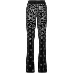 Philipp Plein, Dames, Broeken, Zwart, Maat: S Fleece,