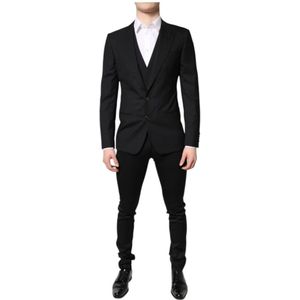 Dolce & Gabbana, Heren, Pakken, Zwart, Maat: S