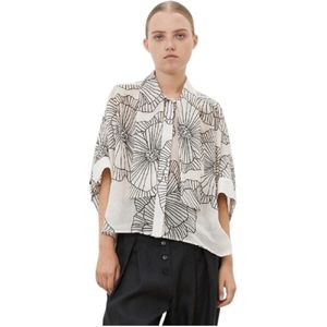 MeiMeiJ, Dames, Blouses & Shirts, Wit, Maat: S