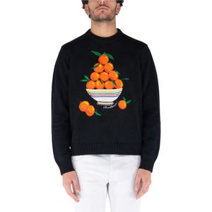 Casablanca, Heren, Sweatshirts & Hoodies, Zwart, Maat: M Katoen,