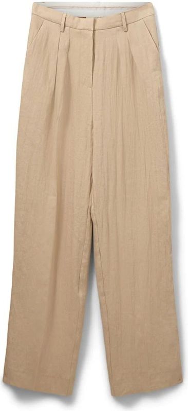 Sofie Schnoor - Vicki - Pantalon - Beige - Wijde Benen - Plooien