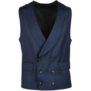 Gabriele Pasini, Heren, Pakken, Blauw, Maat: L Wol,