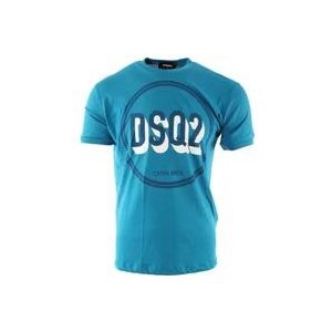 Dsquared2 Stijlvolle Blauwe Heren T-shirt , Blue , Heren , Maat: S