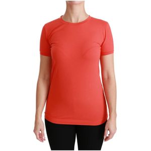 Dolce & Gabbana - Crewneck T-shirt - Rood - Korte Mouwen - 100% Katoen