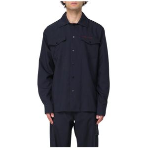 Marni, Heren, Overhemden, Blauw, Maat: M Wol,