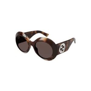 Gucci Vintage Style Zonnebril Gg1647S 009 , Brown , unisex , Maat: 54 MM