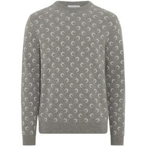 Marine Serre, Heren, Truien, Grijs, Maat: S Wol,