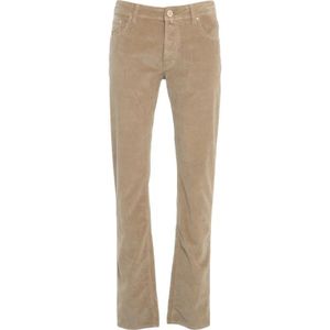 Jacob Cohën, Heren, Broeken, Beige, Maat: W34 Corduroy,