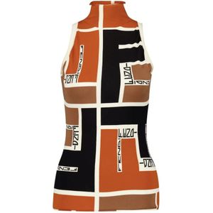 Fendi, Dames, Tops, Veelkleurig, Maat: M Viscose,
