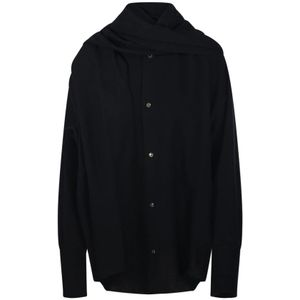 Darkpark, Dames, Blouses & Shirts, Zwart, Maat: S Wol,