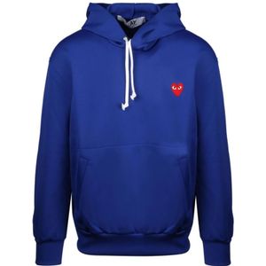 Comme des Garçons Play, Heren, Sweatshirts & Hoodies, Blauw, Maat: XL Poliester,