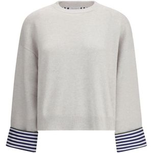 Brunello Cucinelli, Dames, Truien, Grijs, Maat: M Kasjmier,