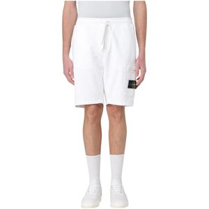 Stone Island, Heren, Korte broeken, Wit, Maat: XS