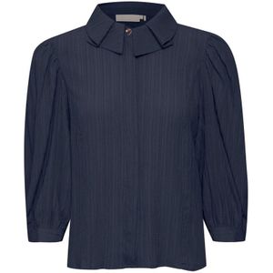 Karen by Simonsen, Dames, Blouses & Shirts, Blauw, Maat: 2XL Viscose,