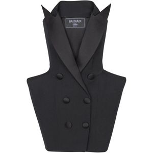 Balmain Grain de poudre Baskische bustierjurk , Black , Dames , Maat: XS