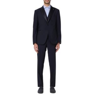 Tagliatore, Heren, Pakken, Blauw, Maat: 2XL Leer,