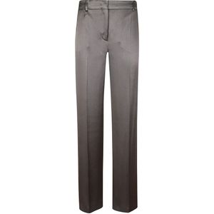 Alberta Ferretti, Dames, Broeken, Grijs, Maat: S Satijn,