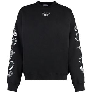 Off White, Heren, Sweatshirts & Hoodies, Zwart, Maat: L Katoen,