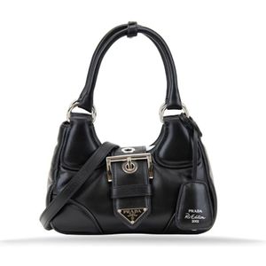 Prada, Dames, Tassen, Zwart, Maat: ONE Size Leer,