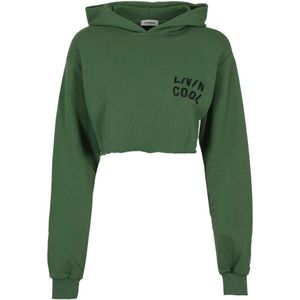 Livincool, Dames, Sweatshirts & Hoodies, Groen, Maat: XS Katoen,