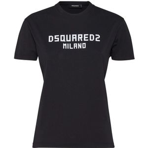 Dsquared2, Dames, Tops, Zwart, Maat: M Katoen,