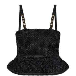 Ganni, Dames, Tops, Zwart, Maat: M Denim,