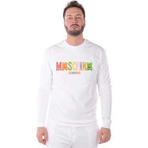 Moschino, Heren, Sweatshirts & Hoodies, Wit, Maat: M Katoen,