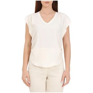 Pinko, Dames, Blouses & Shirts, Beige, Maat: XS Zijde,