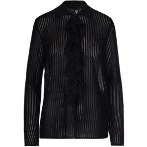 Liu Jo, Dames, Blouses & Shirts, Zwart, Maat: S Viscose,