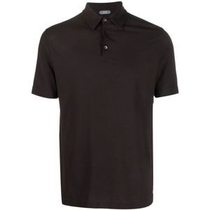 Zanone, Heren, Tops, Bruin, Maat: L