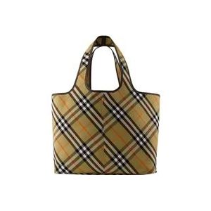 Burberry Beige Katoenen Shopper Tas , Beige , Dames , Maat: ONE Size