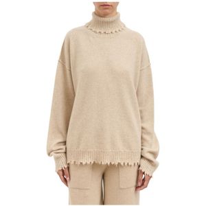 UMA Wang, Dames, Truien, Beige, Maat: M Kasjmier,