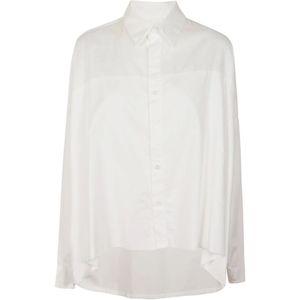 Yohji Yamamoto, Dames, Blouses & Shirts, Wit, Maat: M Katoen,