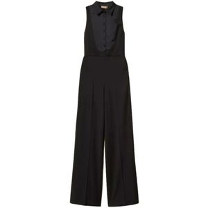 Twinset, Dames, Jumpsuits & Playsuits, Zwart, Maat: M Satijn,