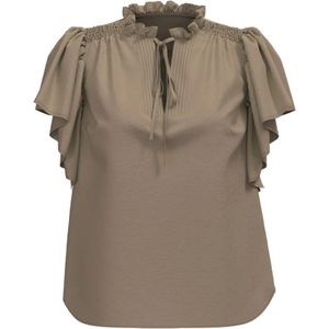 Co'Couture, Dames, Blouses & Shirts, Beige, Maat: XS Viscose,