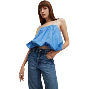 Isabelle Blanche, Dames, Tops, Blauw, Maat: M Katoen,