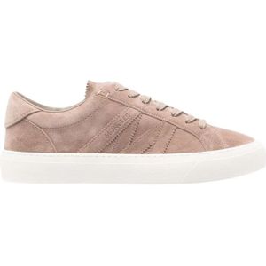 Moncler Lage Top Sneakers Beige Suède Monaco , Beige , Heren , Maat: 43 EU