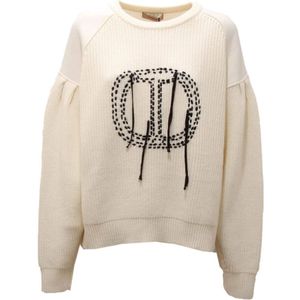 Twinset, Dames, Truien, Wit, Maat: S Wol,