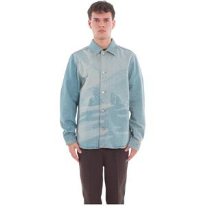 Lacoste, Heren, Overhemden, Blauw, Maat: M Denim,