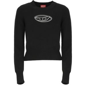 Diesel, Dames, Truien, Zwart, Maat: L Wol,