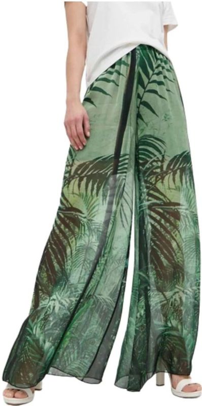 Guess - Roxan - Broek - Groen - Chiffon - High-Waisted - Wide Leg